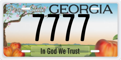 GA license plate 7777