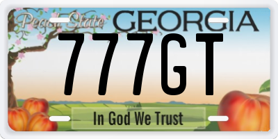 GA license plate 777GT