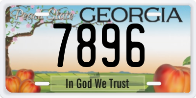 GA license plate 7896