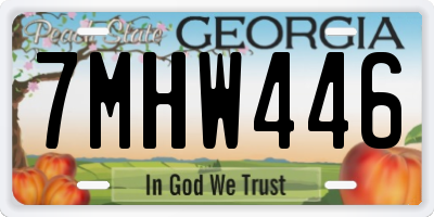 GA license plate 7MHW446