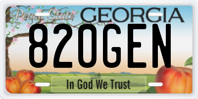 GA license plate 820GEN