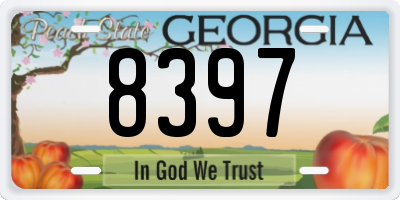 GA license plate 8397