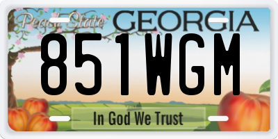 GA license plate 851WGM