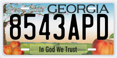 GA license plate 8543APD