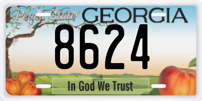 GA license plate 8624