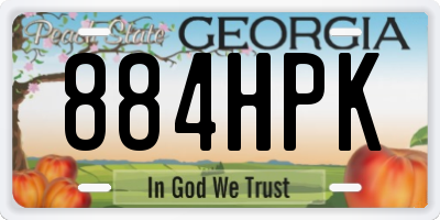 GA license plate 884HPK