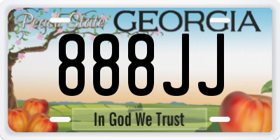 GA license plate 888JJ