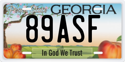 GA license plate 89ASF