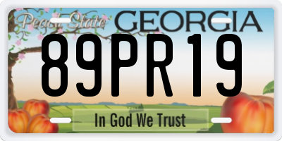 GA license plate 89PR19