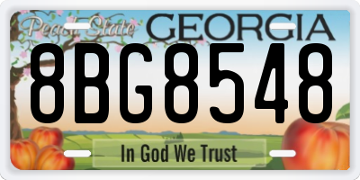 GA license plate 8BG8548