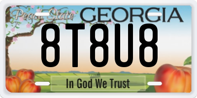 GA license plate 8T8U8