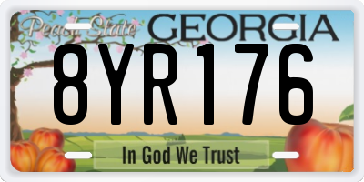 GA license plate 8YR176