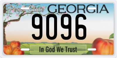 GA license plate 9096