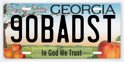 GA license plate 90BADST