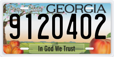 GA license plate 9120402