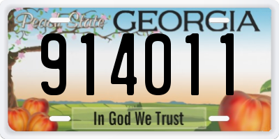 GA license plate 914011