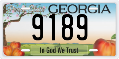 GA license plate 9189