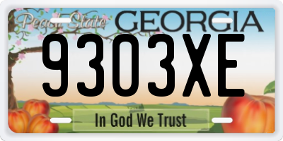 GA license plate 9303XE