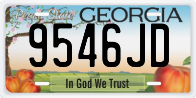 GA license plate 9546JD