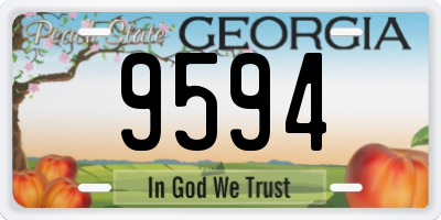 GA license plate 9594