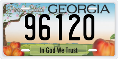 GA license plate 96120