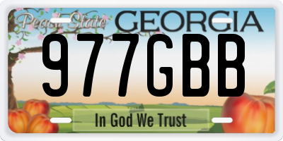 GA license plate 977GBB