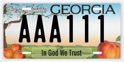 GA license plate AAA111