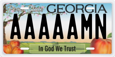 GA license plate AAAAAMN