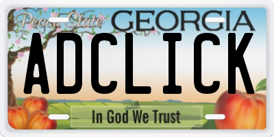 GA license plate ADCLICK