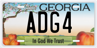 GA license plate ADG4