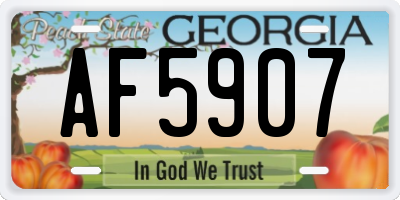 GA license plate AF5907