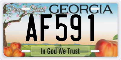 GA license plate AF591