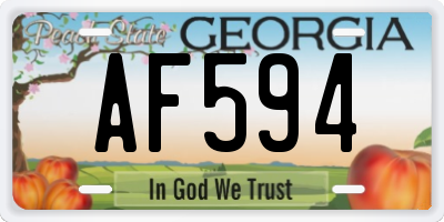 GA license plate AF594