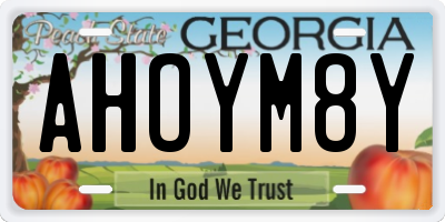 GA license plate AHOYM8Y