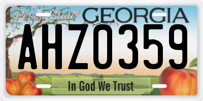 GA license plate AHZ0359