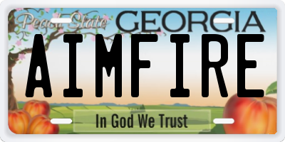 GA license plate AIMFIRE