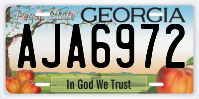 GA license plate AJA6972