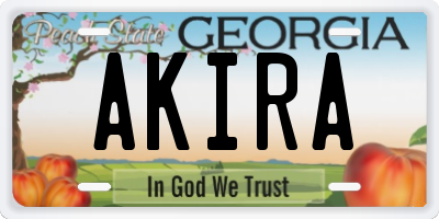 GA license plate AKIRA