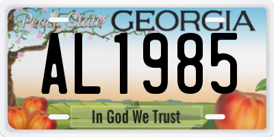 GA license plate AL1985