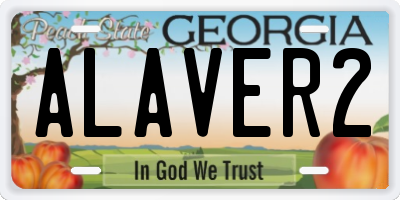 GA license plate ALAVER2