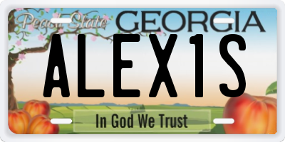 GA license plate ALEX1S