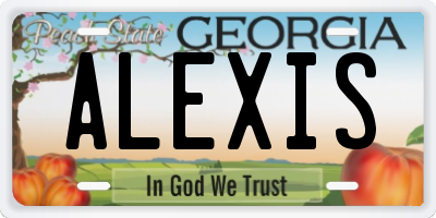 GA license plate ALEXIS