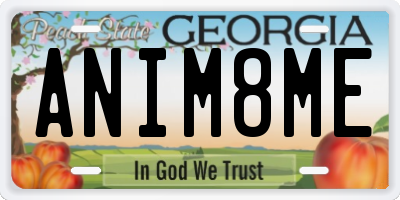 GA license plate ANIM8ME