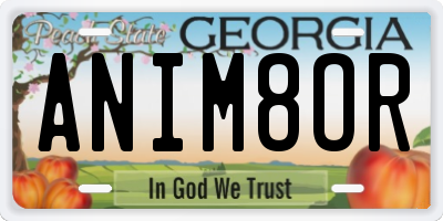 GA license plate ANIM8OR