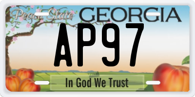 GA license plate AP97