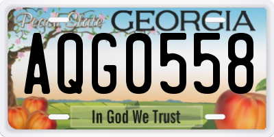 GA license plate AQG0558