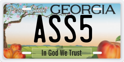 GA license plate ASS5