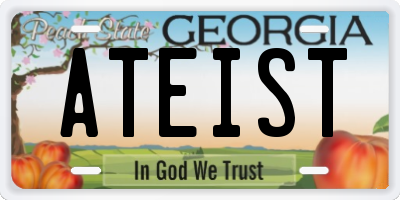 GA license plate ATEIST