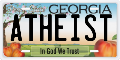 GA license plate ATHEIST