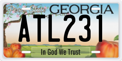 GA license plate ATL231